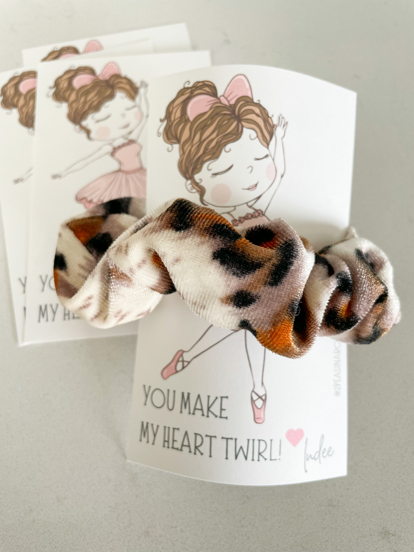 you make my heart twirl digital print with scrunchie attached
